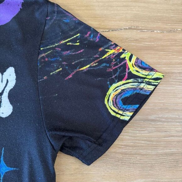 LSDREAM Alien Peace Love Wubz Graphic Black Shirt Size Medium Rave Festival EDM - Picture 5 of 6